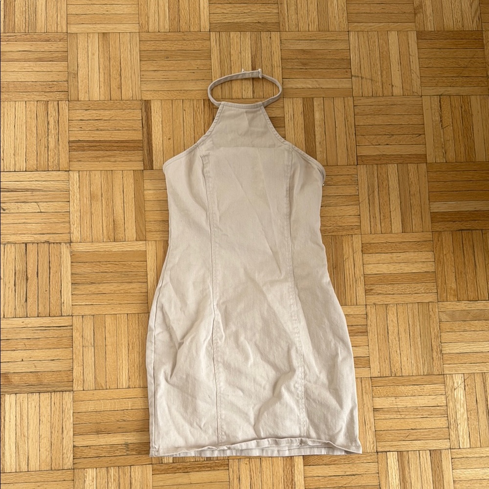 Divided Cream Halter Backless Bodycon Dress